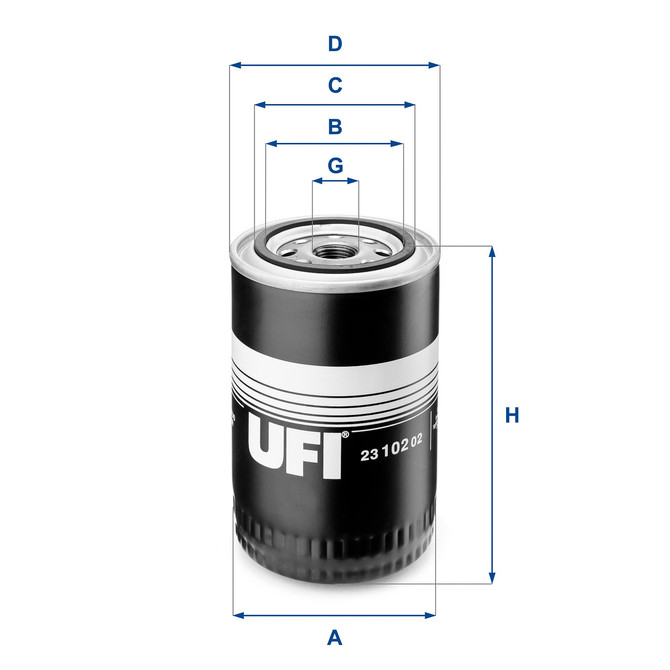 23.102.02 UFI Oil Filter; Replaces LF701, BT216, P554403, WK940/24, 26554403