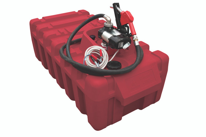 40068PA Alemlube 400L poly tank complete with 52004A 12V diesel pump and automatic nozzle;