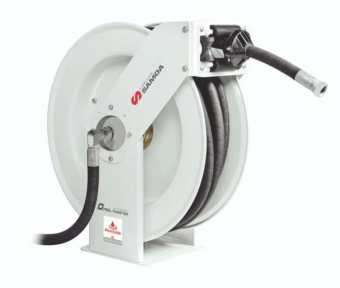 505224N Samoa 3/4" ID spring rewind hose reel, c/w 15m x 3/4" ID hose;