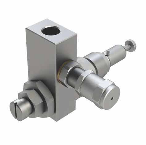 90.900.3 Alemlube adjustable pump element with relief valve (0.90-3.68cc/min adjustable);