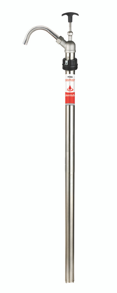733 Alemlube stainless steel push pull action drum pump with teflon seals  suits 60/205L drums;