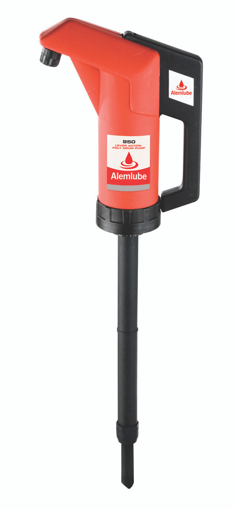 950 Alemlube polypropylene lever action drum pump with neoprene seals  suits 60/205L drums;