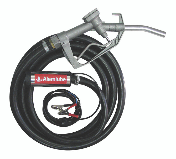 50000 Alemlube 12V submersible transfer kit with manual nozzle, 32L/min - portable;