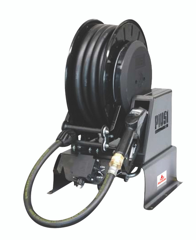 212000 Piusi 12V pump, hose reel, filter & shut off nozzle refuelling kit, 45L/min;