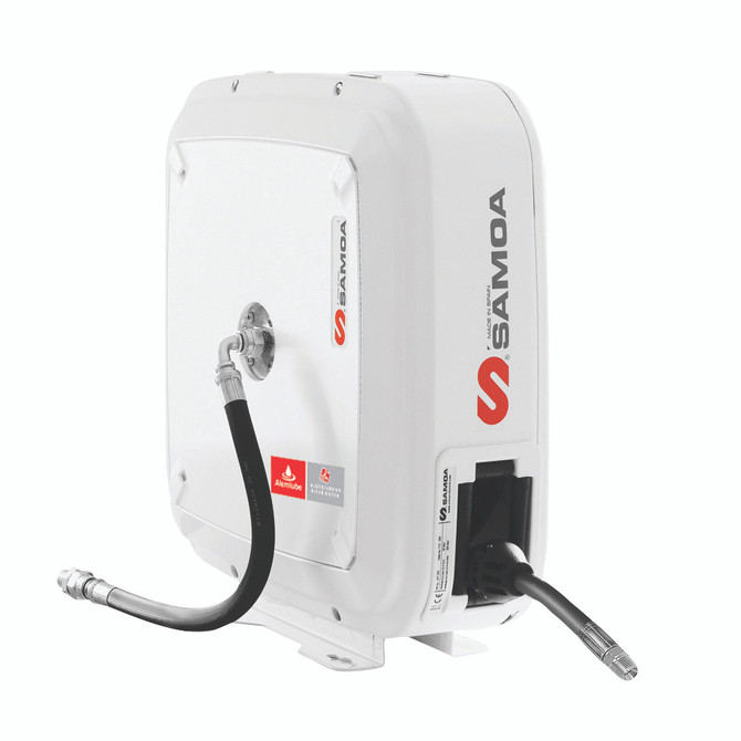 507222 Samoa 15m covered oil reel complete with 15m x 12mm ID hose and hose stop;