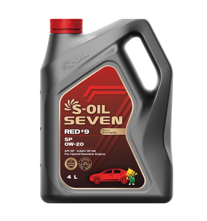 S-Oil 7 Red #9 SP 0W-20 4 Litre; Fully Synthetic Lubricant For Hybrid/Gasoline Engine