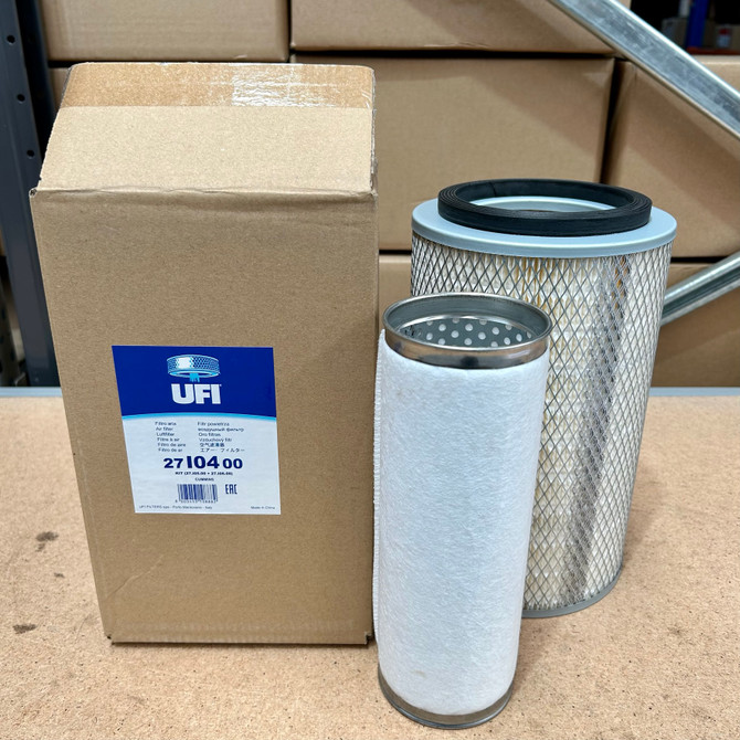 27.I04.00 UFI Air Filter Kit; Replaces KW1524; Dongfeng Cummins Air Filter; to fit 4BTA Chinese Genset