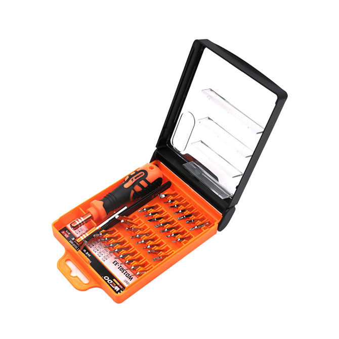 WD1501-33; Wedo Tools Precision Screwdriver Bit Set - 33pcs; Chrome Vanadium