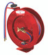 OS615 Alemlube 15m x 6mm ID oxy-acetylene hose reel  open;