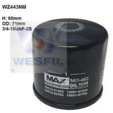 WZ443NM Wesfil Oil Filter; Z443 Daewoo