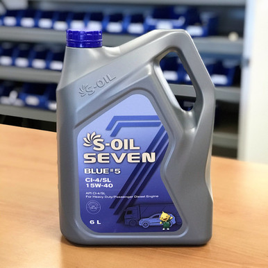 E107909 S-Oil 7 Blue #5 CI-4/SL 15W-40 Diesel Engine Oil; 6 litre ...