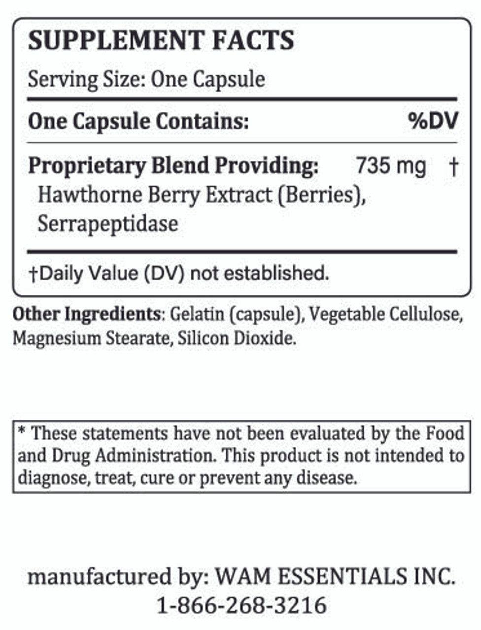 Hawthorne Berry Supplement facts from Dr. Wong's Essentials