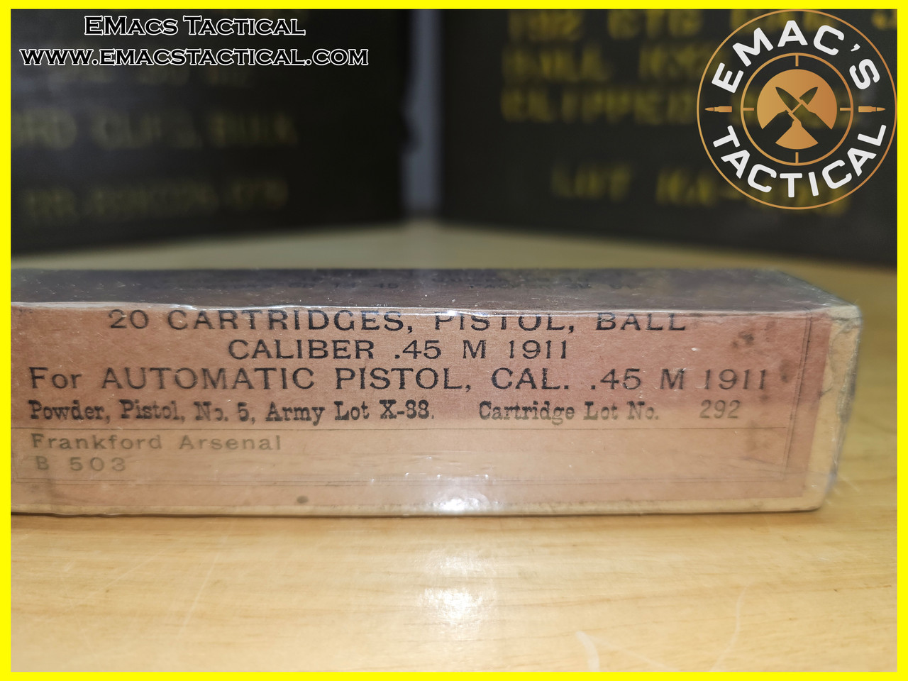 .45 ACP Pistol Ball M1911 Ammo No. 5 Lot X-38