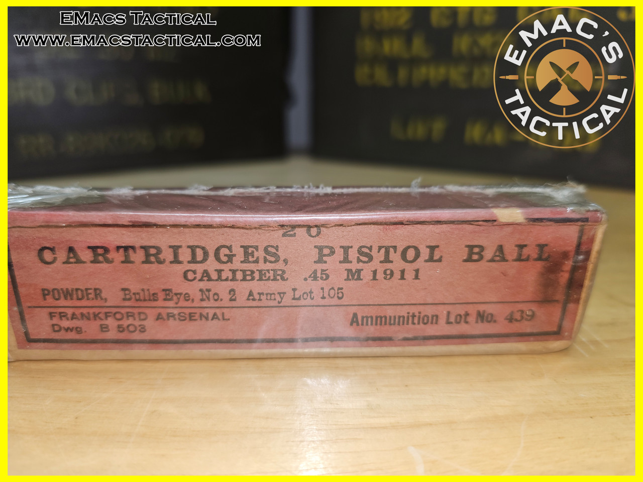 .45 ACP Pistol Ball M1911 Ammo Frankford Arsenal  Army Lot 105