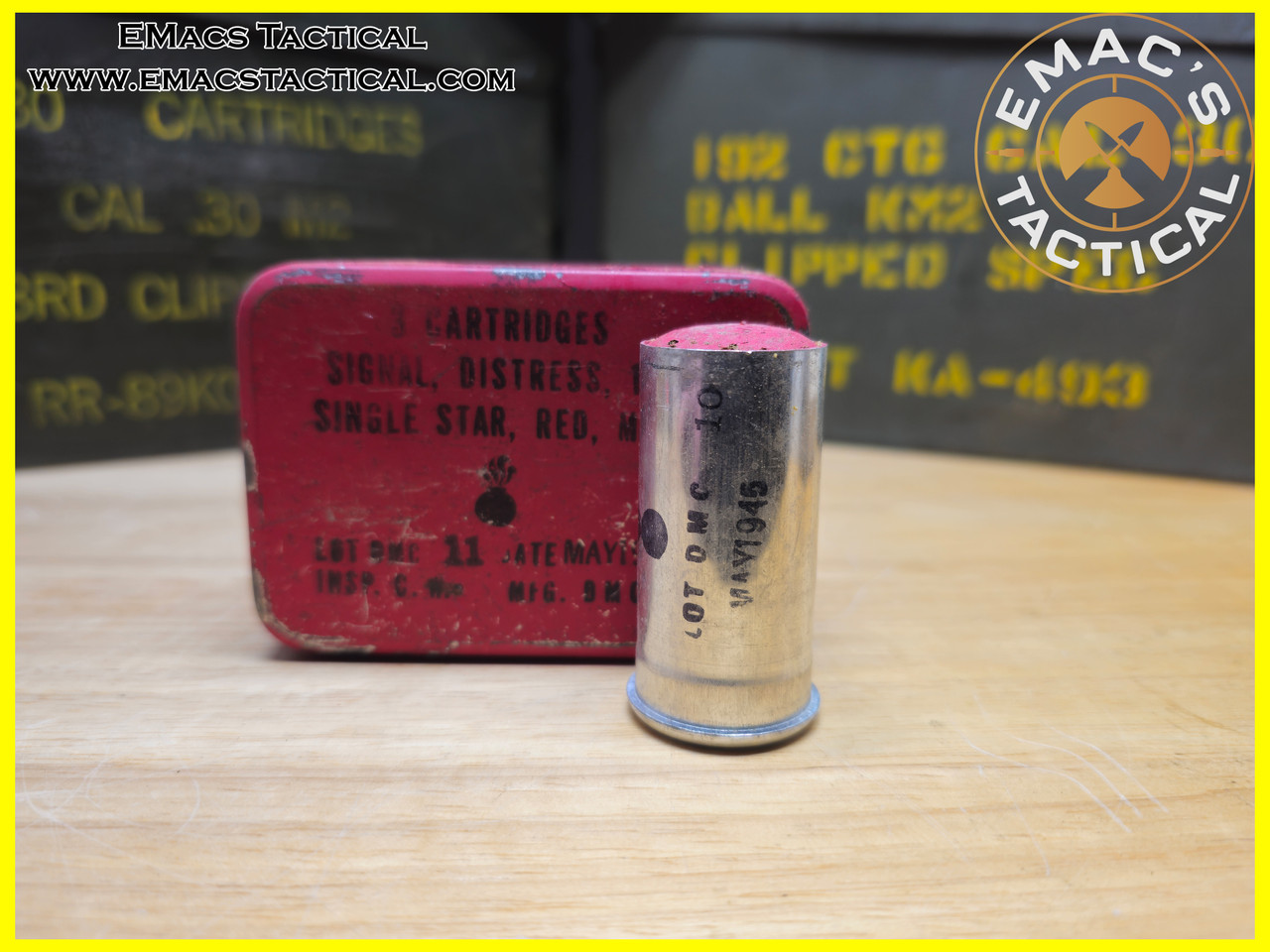 WWII 1945 U.S. M73 1" Single Star Red Signal Distress Flare