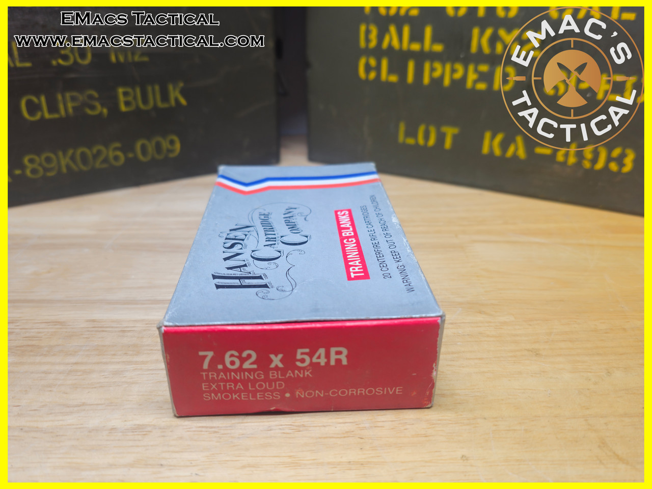 7.62x54R Training Blanks - Hansen Cartridge Co 20 Round Box
