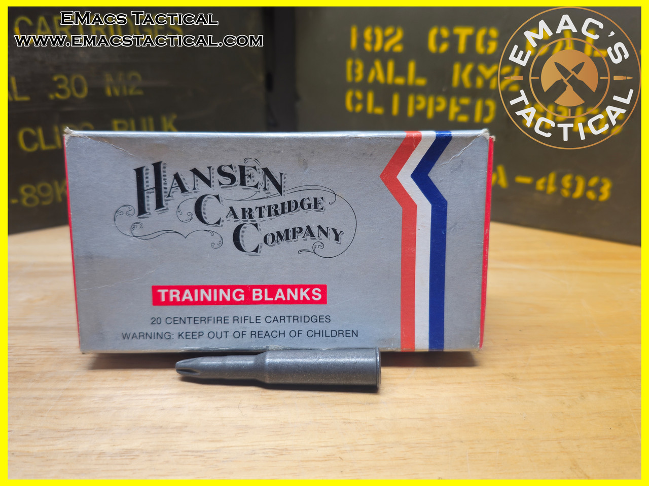 7.62x54R Training Blanks - Hansen Cartridge Co 20 Round Box