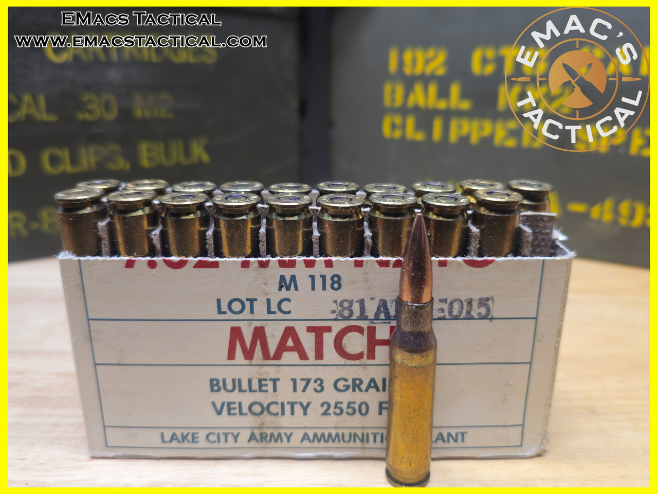 7.62mm NATO M118 Match 173 Grain 20 Round Box