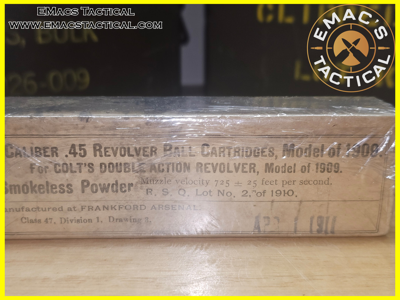 .45 Revolver Ball Cartridges Model 1909 *RARE
