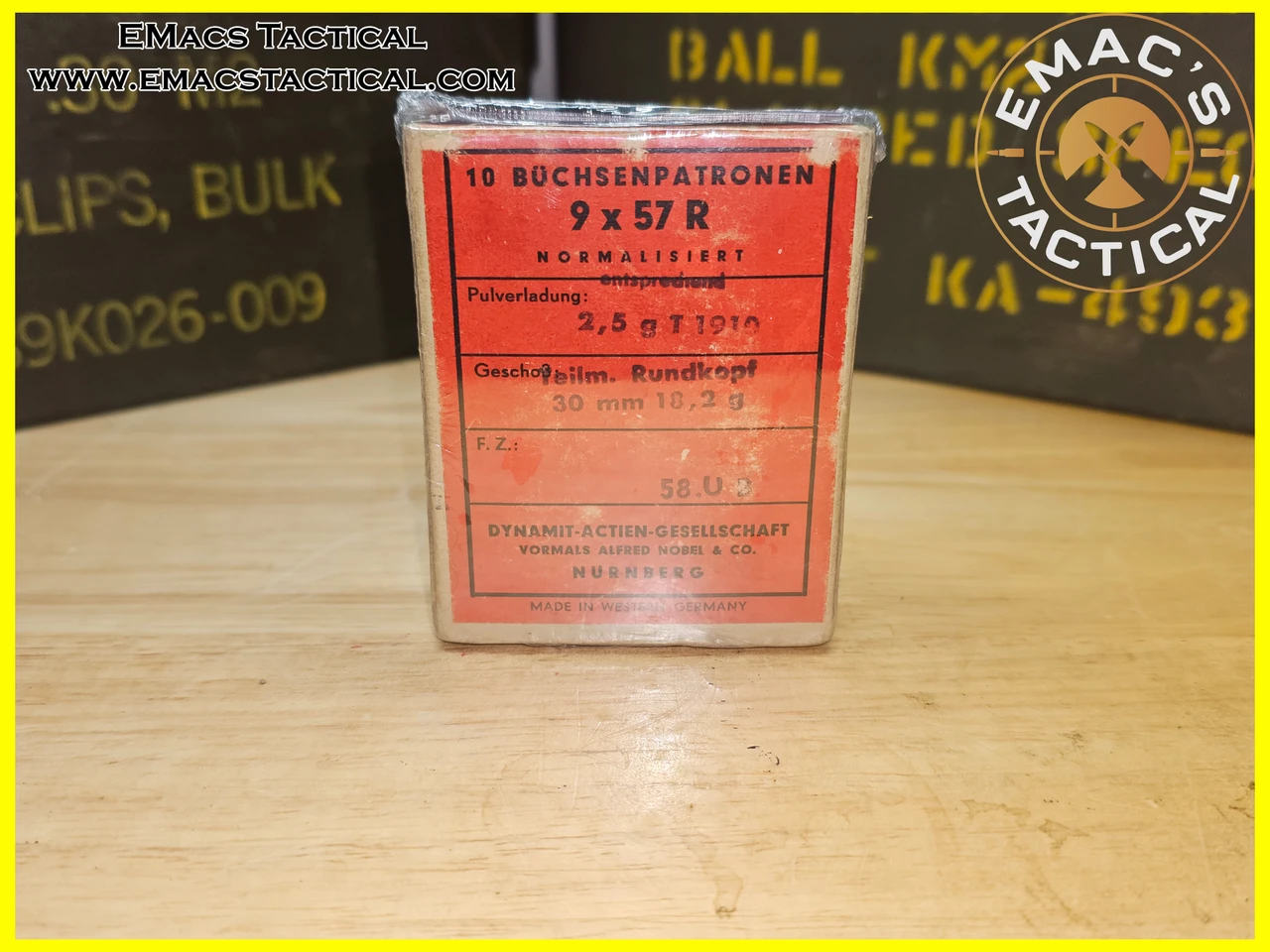 9x57R Teilmantel Rundkopf 18.2g Original 10-Round Noxid Box