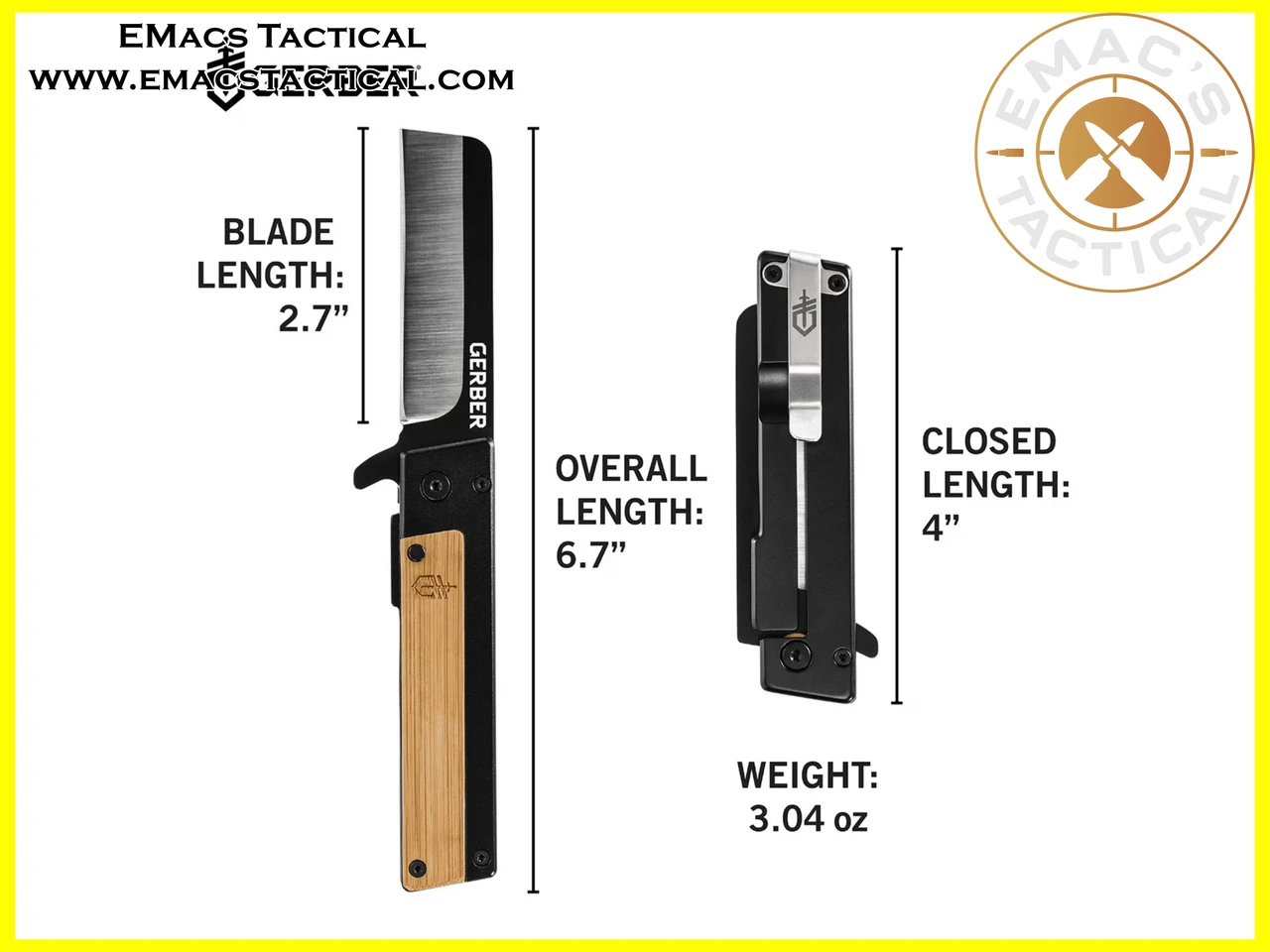 Gerber Quadrant Bamboo Folding Knife – 2.7"