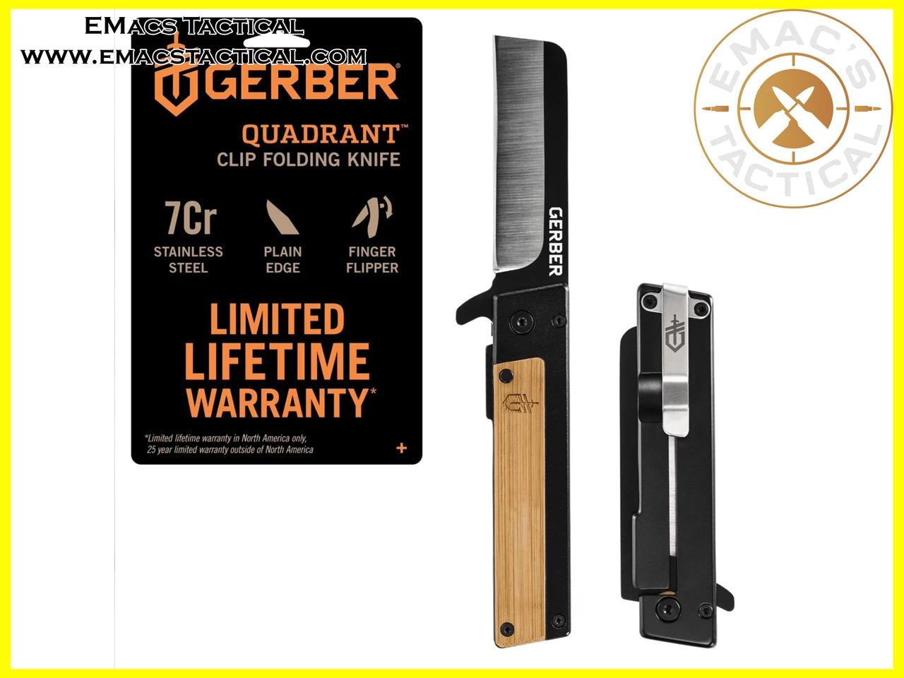 Gerber Quadrant Bamboo Folding Knife – 2.7"