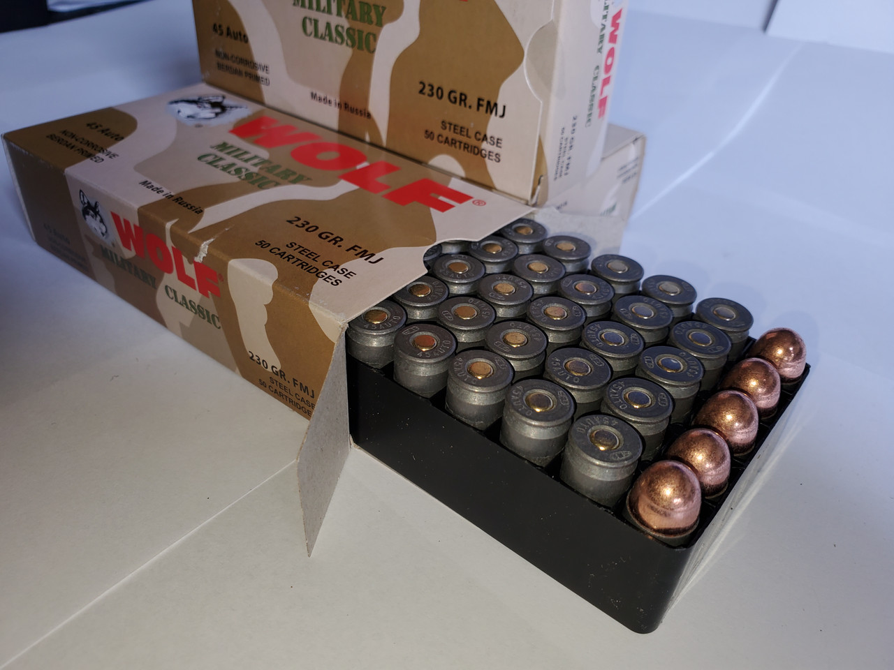 45 ACP Ammo 230gr FMJ Wolf WPA Military Classic 100 Rounds