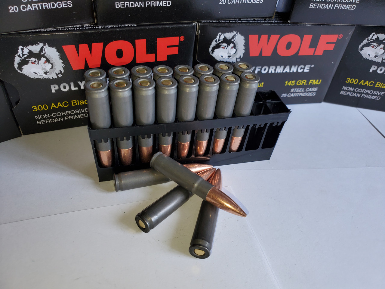 300 AAC Blackout Ammo 145gr FMJ Wolf Polyformance 200 Rounds
