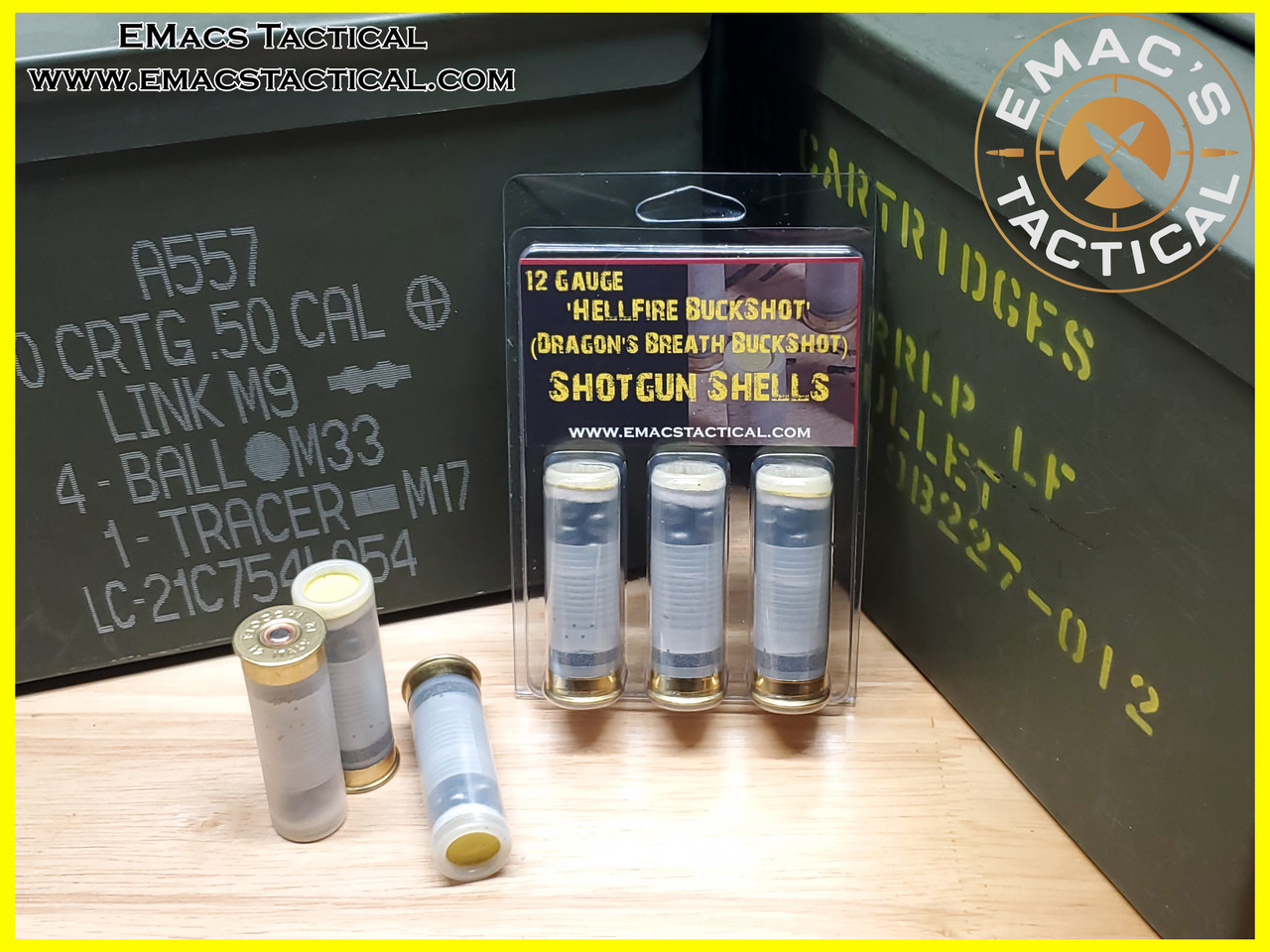 12g Heavy Dragon's Breath BUCK SHOT "Hellfire" Specialty Shotgun Shell 3 Pack