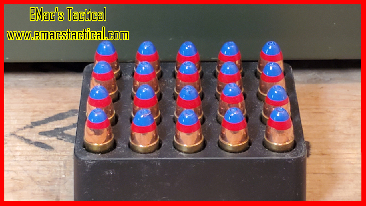 9mm 9x19 Heavy Tracer-Incendiary Blue/Red Tip Exotic Ammunition RED Trace [10 Count]