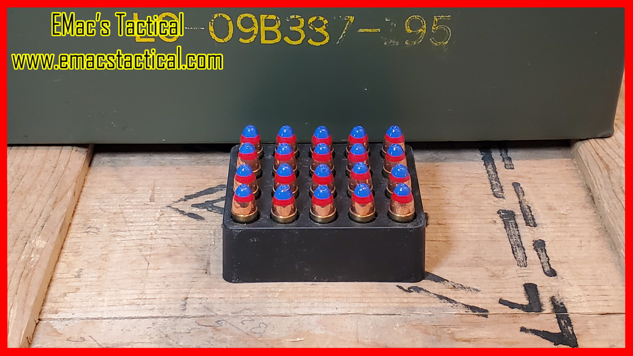 9mm 9x19 Heavy Tracer-Incendiary Blue/Red Tip Specialty Ammunition RED Trace [10 Count]