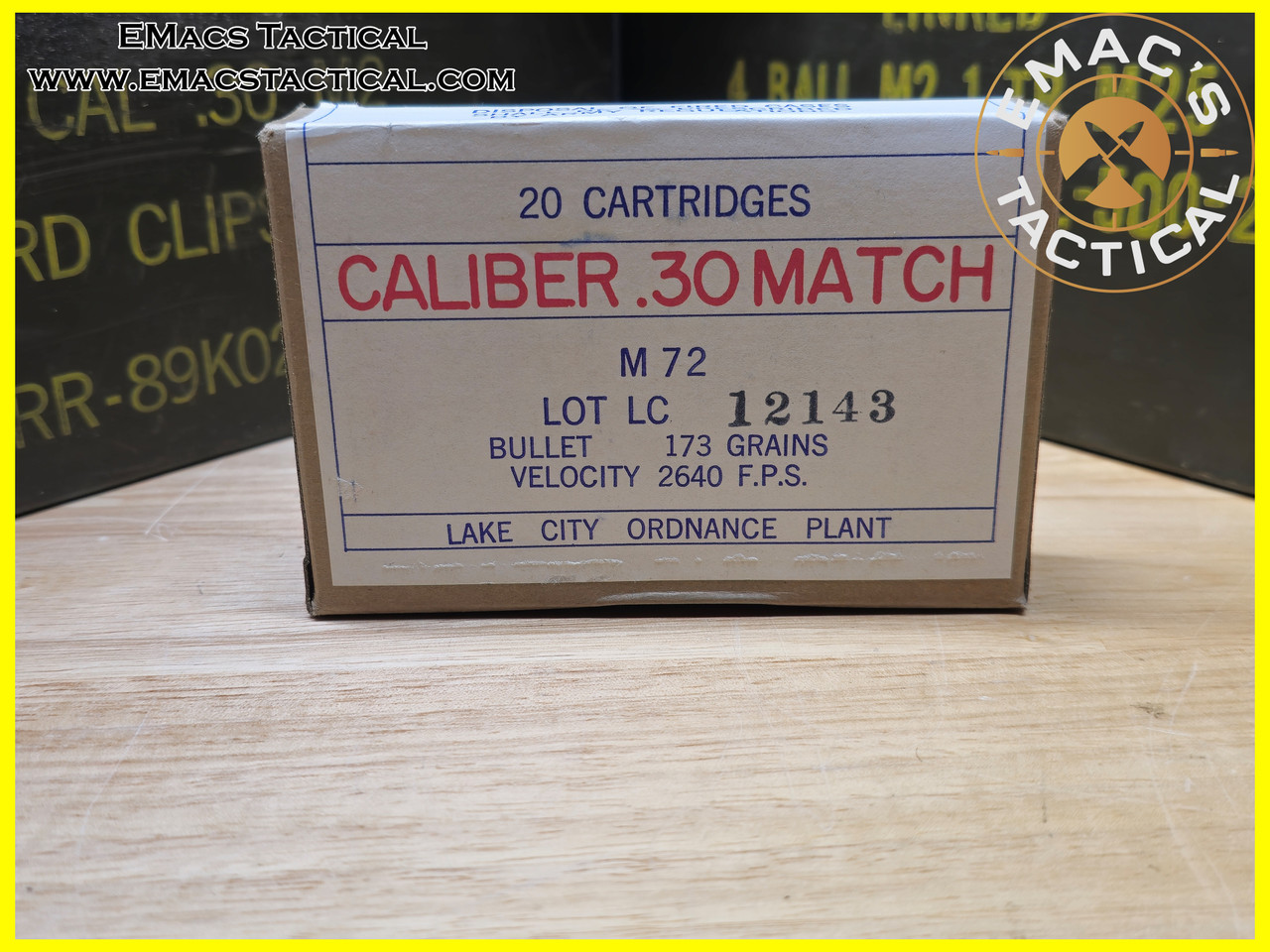 30-06 M72 Lake City Match 173gr 1962 - EMac's Tactical Armory