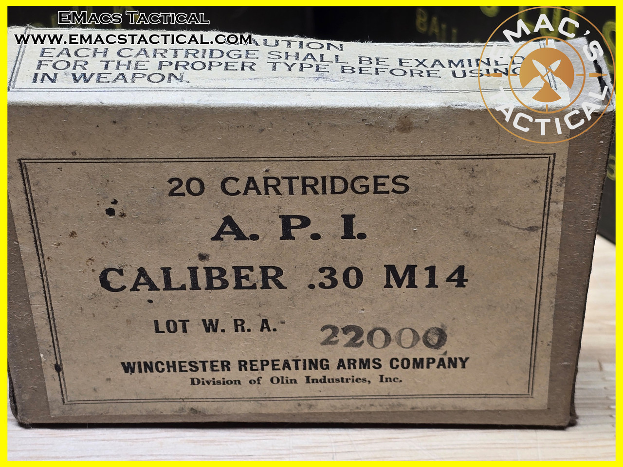 30-06 API M14 WRA Completed Box of 20x Cartridges