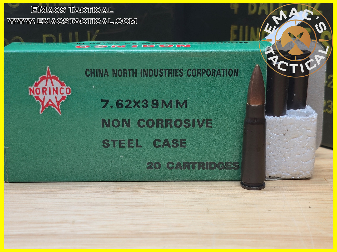 7.62x39 LAP Norinco Steel Core Green Box Ammunition - EMac's