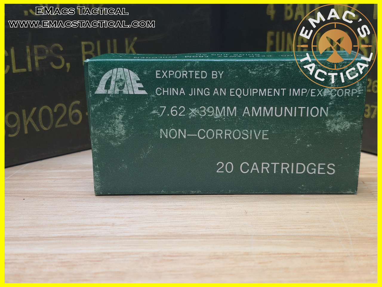 2672 米軍放出品 7.62x39 LAP CJAIE Steel Core Green Box - EMac's Tactical Armory