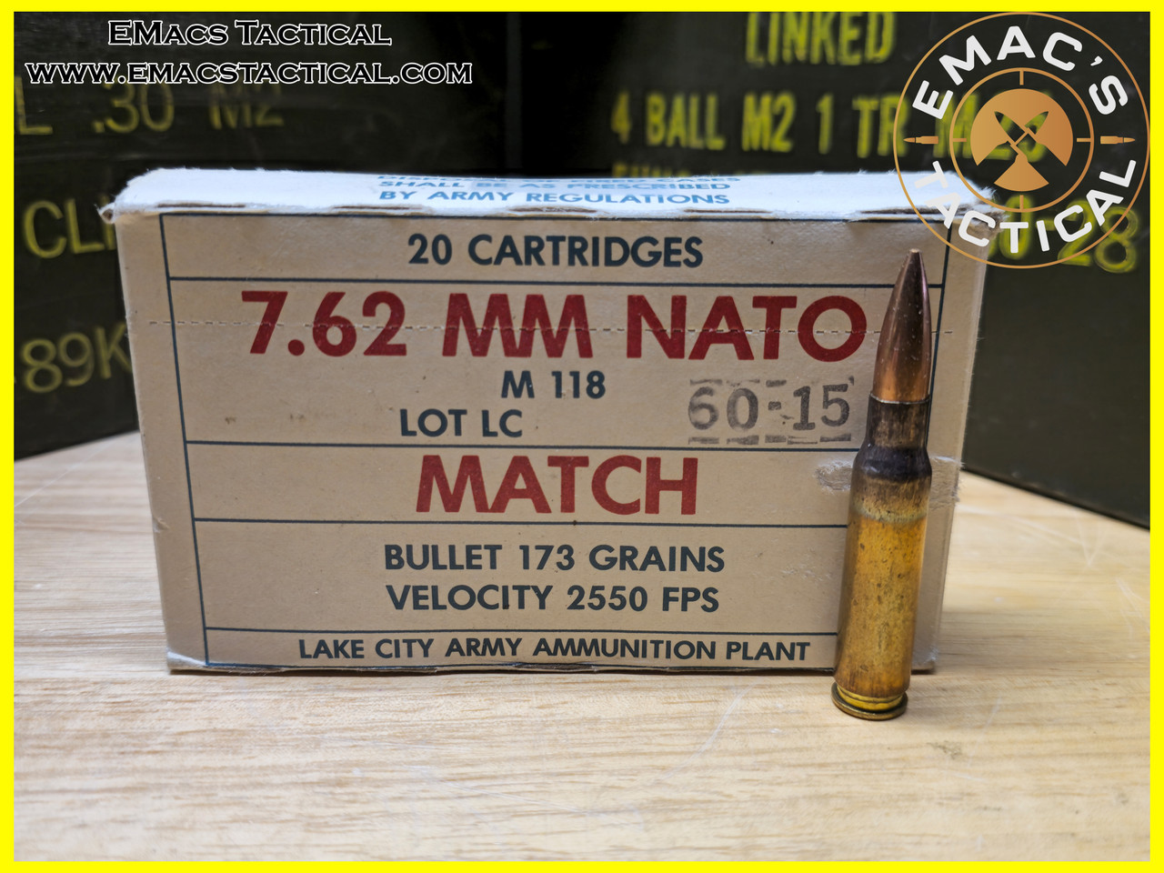 7.62x51 Lake City M118 Match Ammunition 1960