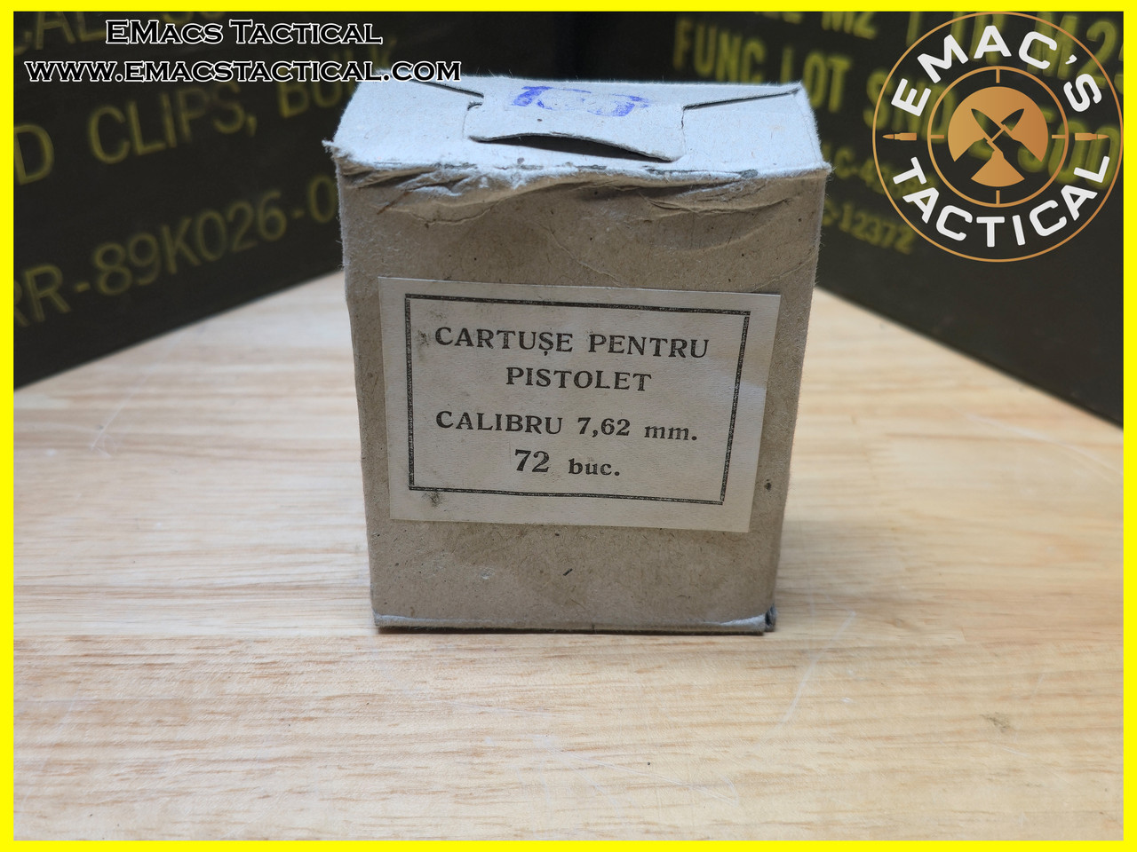 Romanian 7.62x25mm Tokarev 72 round box