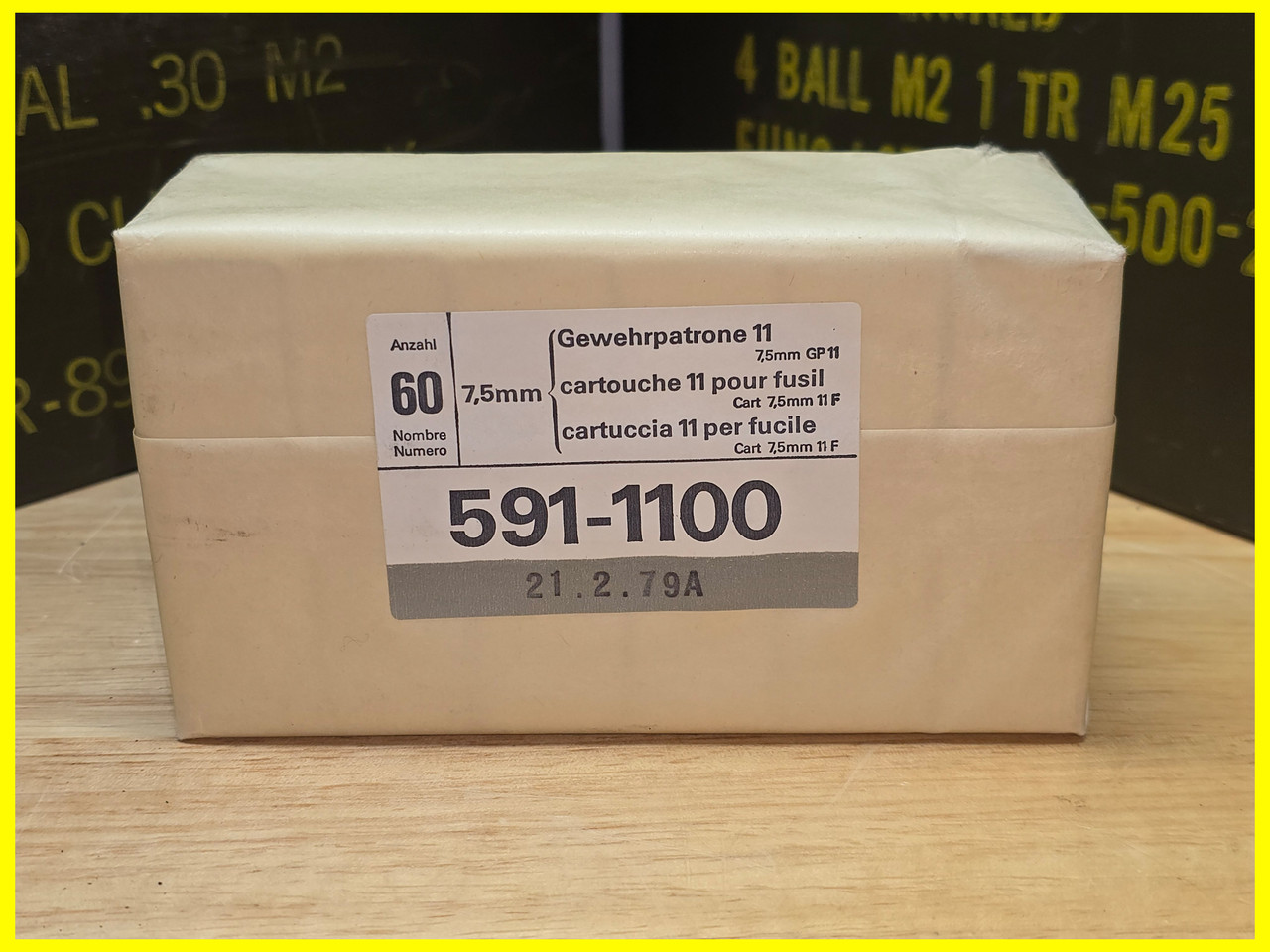 7.5x55 Swiss GP11 10x Round Box