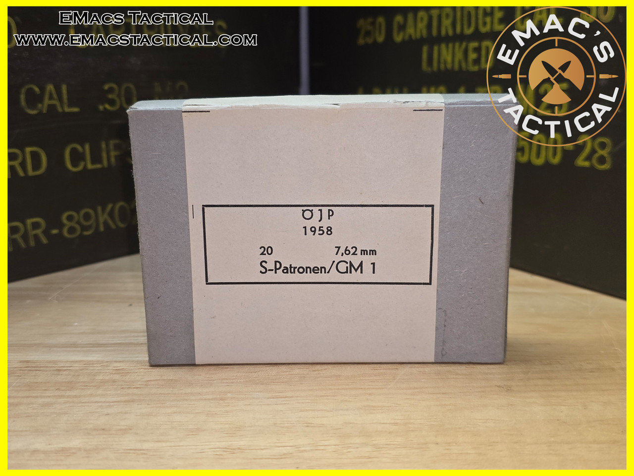1958 Austrian ÖJP .30-06 Surplus Ammo Box – 20 Rounds - EMac's