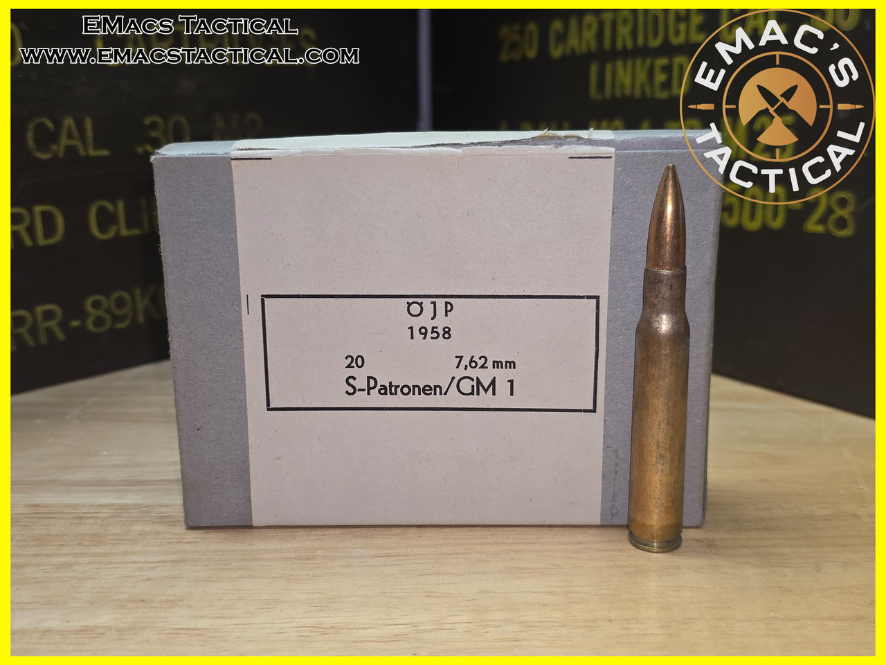 1958 Austrian ÖJP .30-06 Surplus Ammo Box – 20 Rounds - EMac's