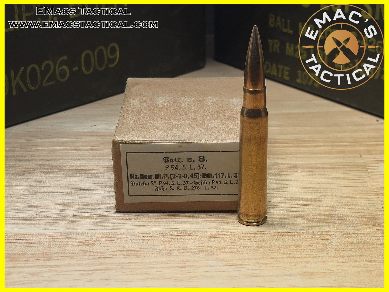 7.92x57 s.S. Patrone Box - Rare Pre-War 8mm Mauser Ammo
