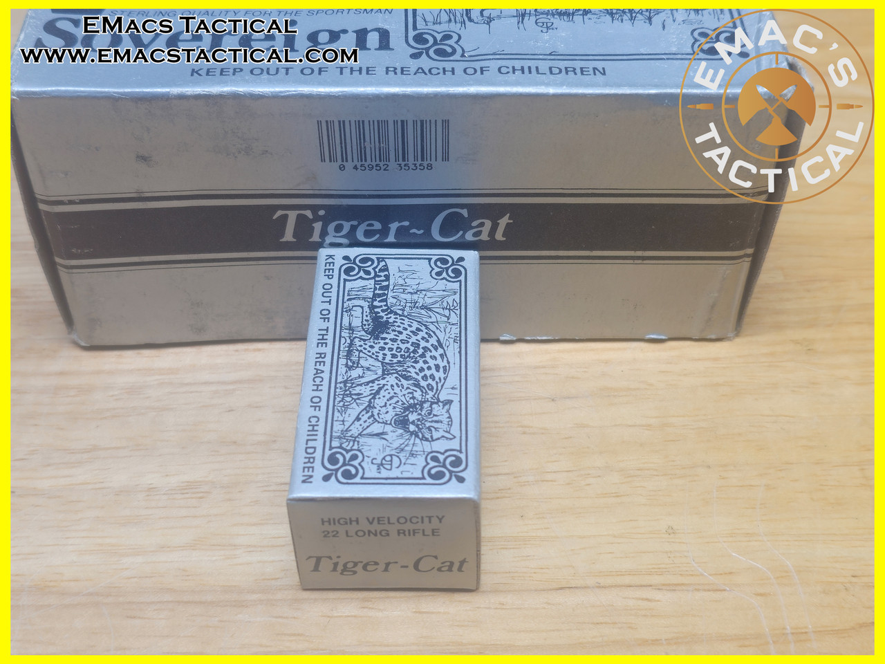 Vintage Sovereign Tiger-Cat High Velocity .22 LR Ammo - 50 Round Box 22 Long Rifle