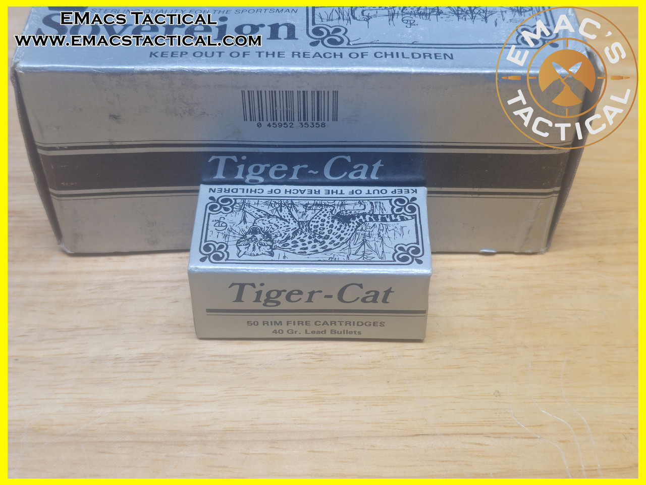 Vintage Sovereign Tiger-Cat High Velocity .22 LR Ammo - 50 Round Box 22 Long Rifle