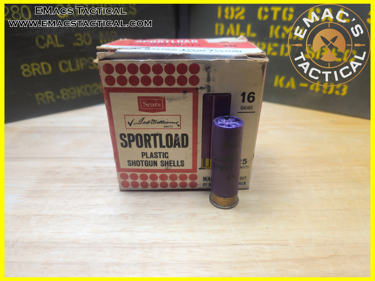 16 Gauge Shot Shotgun Shells Sears Sportload  – 25 Round Box