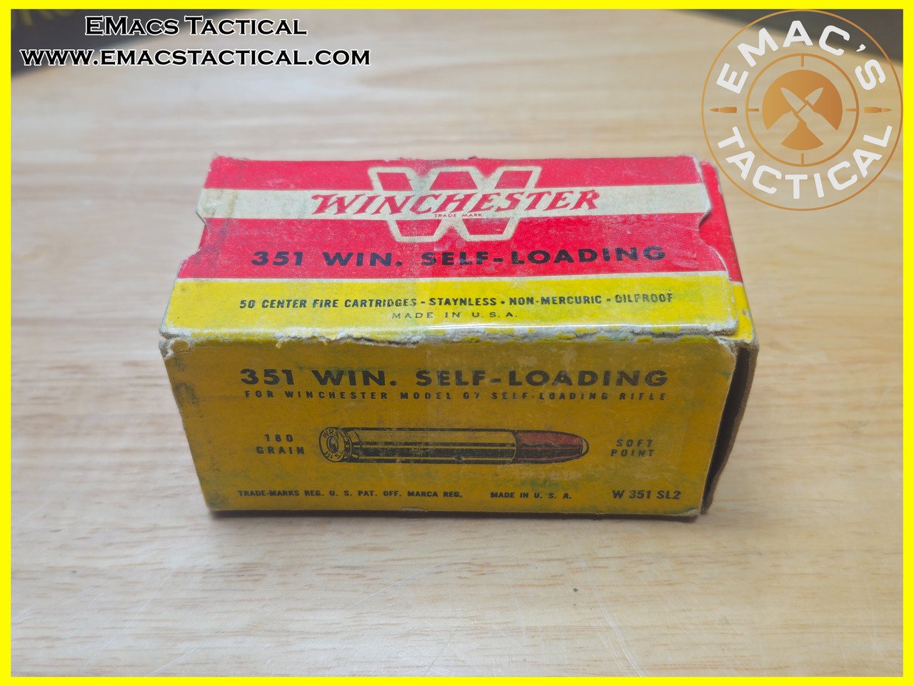 .351 Winchester Self-Loading 180gr Soft Point Ammo – 50 Round Box