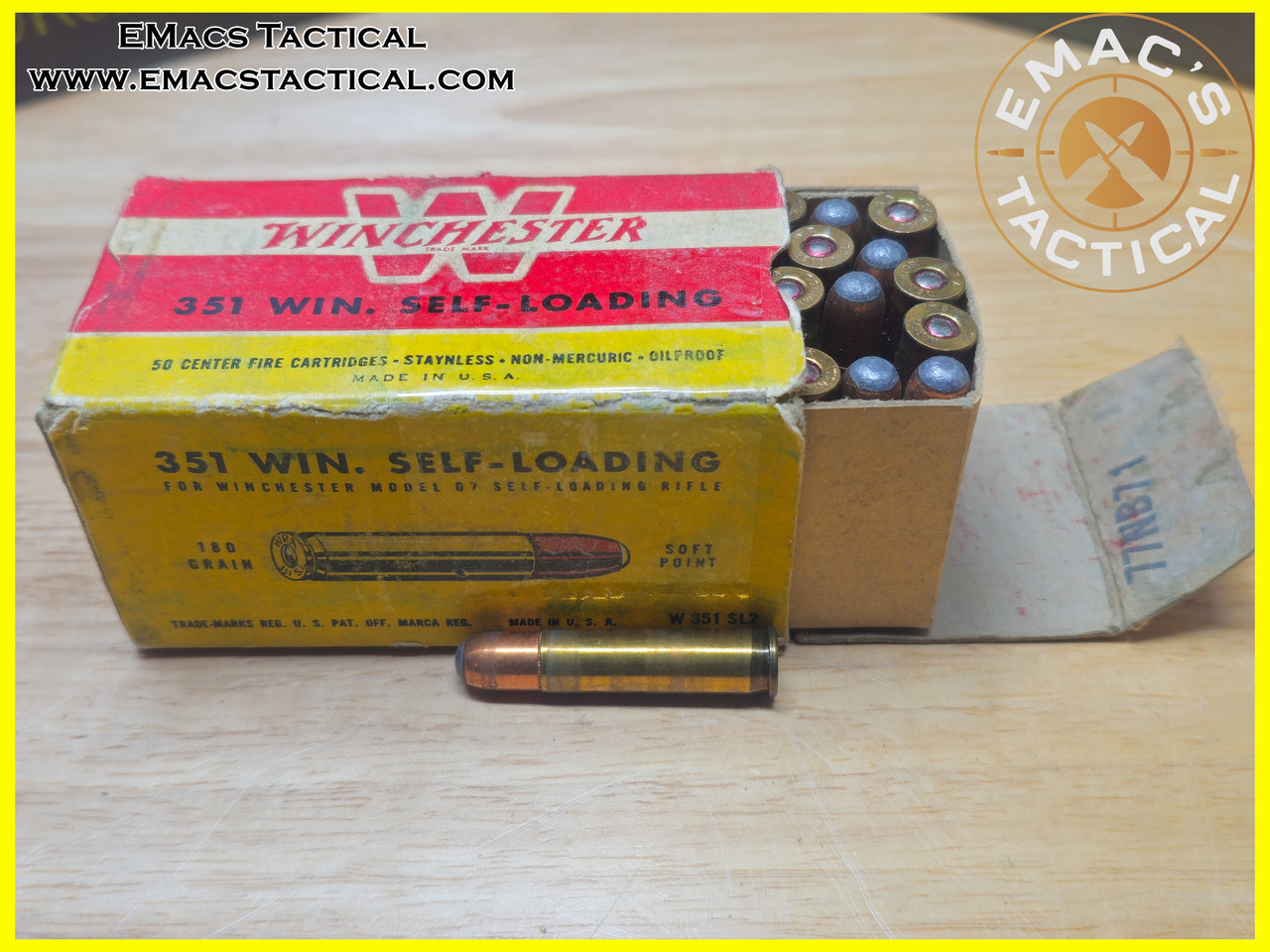 .351 Winchester Self-Loading 180gr Soft Point Ammo – 50 Round Box