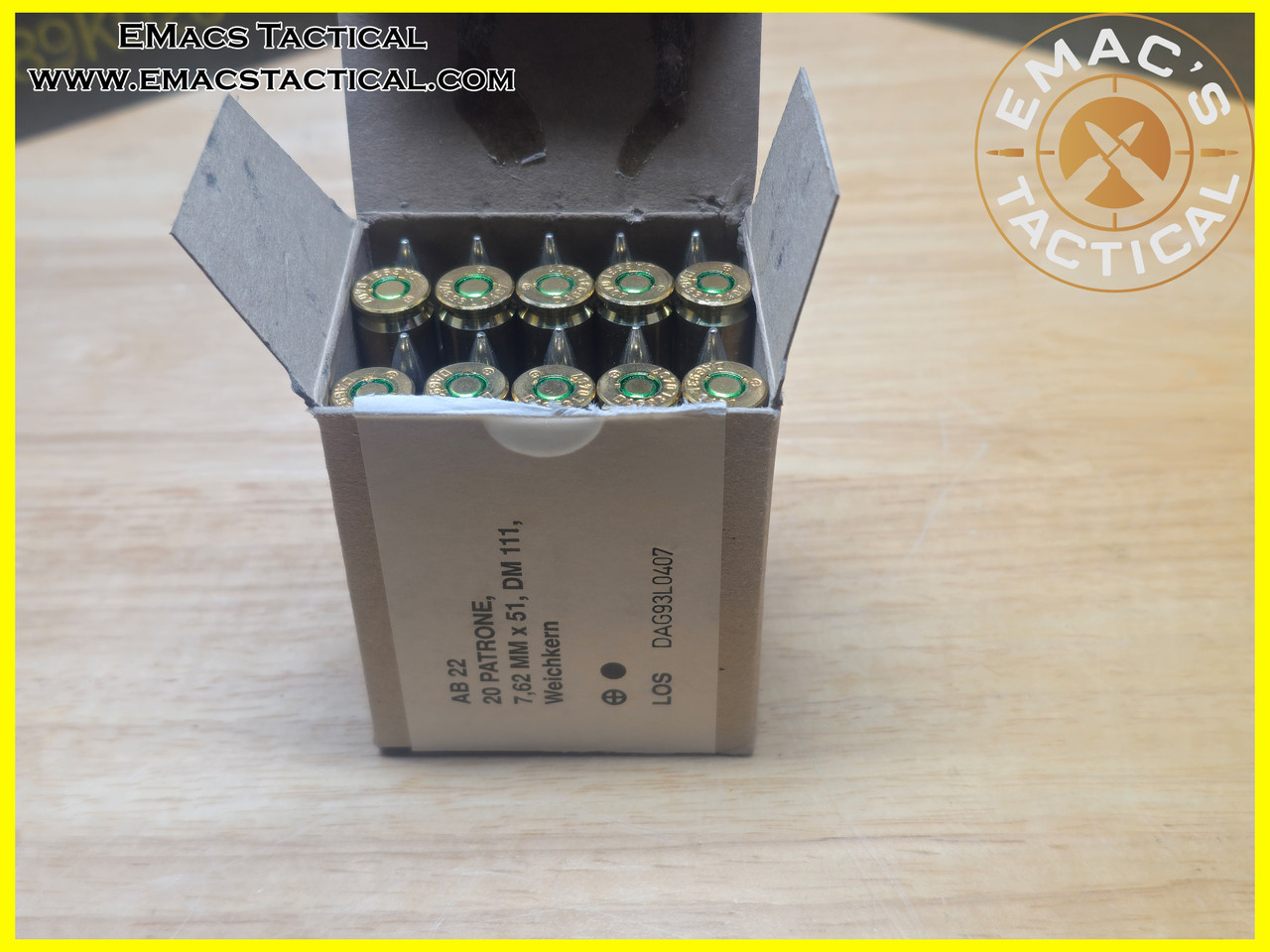 7.62x51 NATO DAG DM111 20 Round Box – German Military Surplus