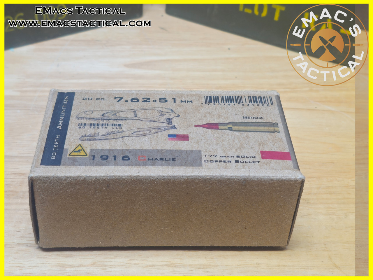 7.62x51mm 177 Grain Solid Copper Bullet Ammo 80 Teeth LLC - EMac's