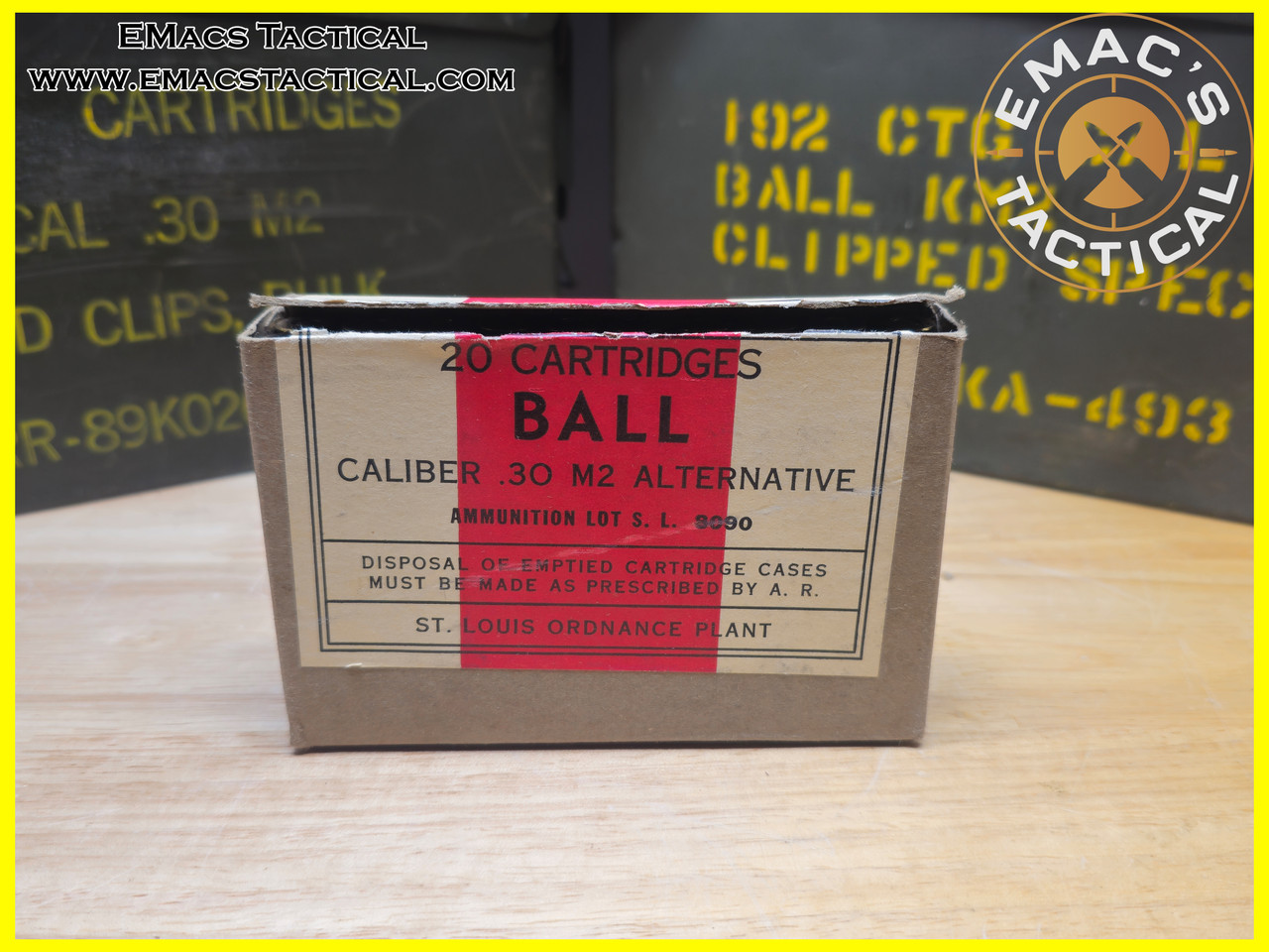 .30-06 M2 Ball Ammo Box WWII  St. Louis Ordnance Plant