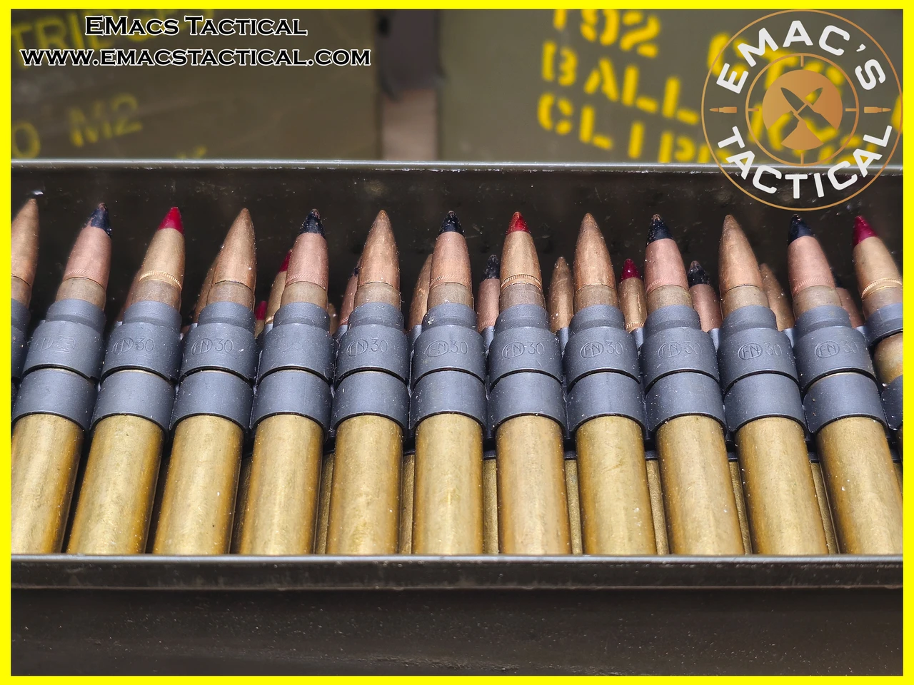 .30-06 250-Round Linked Belt - Ball AP Tracer Mix M1919 Surplus